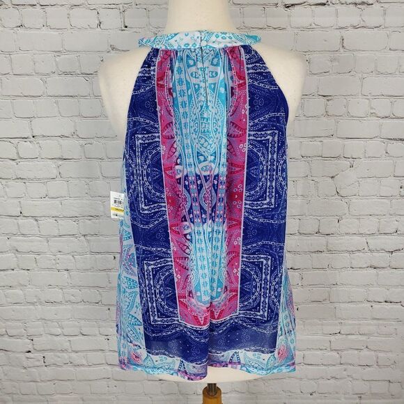 Inc Ombre Bloom Chiffon Halter Top Paisley M NEW - Picture 4 of 8